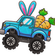 Bunny Truck with Carrots Embroidery Design, Instant Download