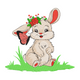 Easter Bunny Butterfly Embroidery Design, Spring Bunny Pattern