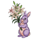 Bunny with Flower Bouquet Embroidery Design, Instant Download