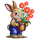 Bunny with Flower Pot Embroidery Design V2, Instant Download