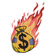 Burning Money Bag Embroidery Design, Bold Street Art Patch Pattern, Instant Download