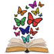 Butterflies Flying from Book Embroidery Design, Instant Download