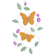 Butterflies and Flowers Vine Embroidery Design, Instant Download