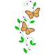 Butterflies and Leaves Embroidery Design, Instant Download