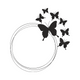 Butterfly Circle Frame Embroidery Design, Instant Download