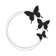 Butterfly Circle Line Art Embroidery Design, Instant Download