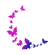 Butterfly Crescent Curve Embroidery Design, Instant Download