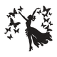 Butterfly Dancing Lady Silhouette Embroidery Design, Instant Download