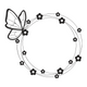Butterfly Floral Circle Frame Embroidery Design, Monogram Frame, Instant Download