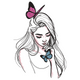 Butterfly Girl Embroidery Design, Instant Download