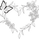 Butterfly Heart Floral Frame Embroidery Design, Instant Download