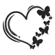 Butterfly Heart Outline Embroidery Design, Instant Download
