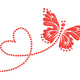 Butterfly Heart Trail Embroidery Design, Romantic Valentine Pattern, Instant Download