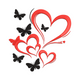 Butterfly Hearts Embroidery Design, Instant Download