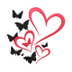 Butterfly Hearts Valentine Embroidery Design, Instant Download