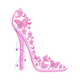 Butterfly High Heel Embroidery Design, Instant Download