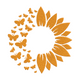 Butterfly Leaf Wreath Embroidery Design V2, Instant Download