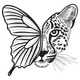 Butterfly Leopard Embroidery Design, Instant Download