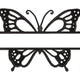 Butterfly Split Monogram Frame Embroidery Design, Instant Download