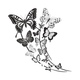 Butterfly Swirl Embroidery Design, Instant Download