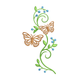 Butterfly and Vine Embroidery Design, Machine Embroidery Pattern, Instant Download