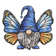 Butterfly Wing Gnome Embroidery Design, Instant Download
