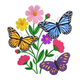 Butterfly Wildflower Garden Embroidery Design, Machine Embroidery Pattern, Instant Download