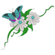 Butterfly and Daisy Floral Embroidery Design, Instant Download