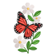 Butterfly and Daisy Floral Embroidery Design, Machine Embroidery Pattern, Instant Download