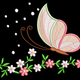 Butterfly with Floral Border Embroidery Design, Instant Download