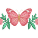 Butterfly with Roses Embroidery Design, Instant Download