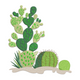 Cactus Garden Embroidery Design, Instant Download