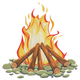 Campfire Flames Embroidery Design, Instant Download