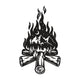 Campfire Night Mountain Embroidery Design, Outdoor Machine Embroidery Pattern, Instant Download