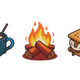Campfire Treats Embroidery Design, Outdoor Camping Machine Embroidery Pattern, Instant Download