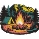 Camping Campfire Scene Embroidery Design, Instant Download