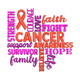 Cancer Awareness Word Art Embroidery Design, Instant Download