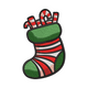 Candy Cane Christmas Stocking Embroidery Design, Instant Download