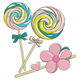 Candy Lollipop and Flower Embroidery Design, Machine Embroidery Pattern, Instant Download