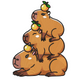 Capybara Stack with Oranges Embroidery Design, Instant Download