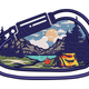 Carabiner Camping Scene Embroidery Design, Instant Download