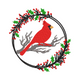 Cardinal Holly Wreath Embroidery Design, Christmas Bird Machine Embroidery Pattern, Instant Download