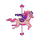 Carousel Horse Embroidery Design, Fairground Machine Embroidery Pattern, Instant Download