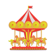 Carousel Ride Embroidery Design, Fairground Machine Embroidery Pattern, Instant Download