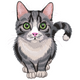 Cartoon Cat Embroidery Design, Instant Download