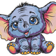 Cartoon Elephant Embroidery Design, Instant Download