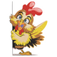 Cartoon Hen Peeking Embroidery Design, Farm Animal Machine Embroidery Pattern, Instant Download