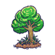 Cartoon Tree Embroidery Design, Instant Download