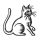 Cat Embroidery Design, Sketch Style Machine Embroidery Pattern