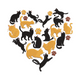 Cat Heart Silhouette Embroidery Design, Instant Download